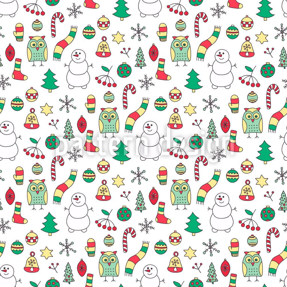 patterned-wallpaper-winter-fun-with-mr-snowman