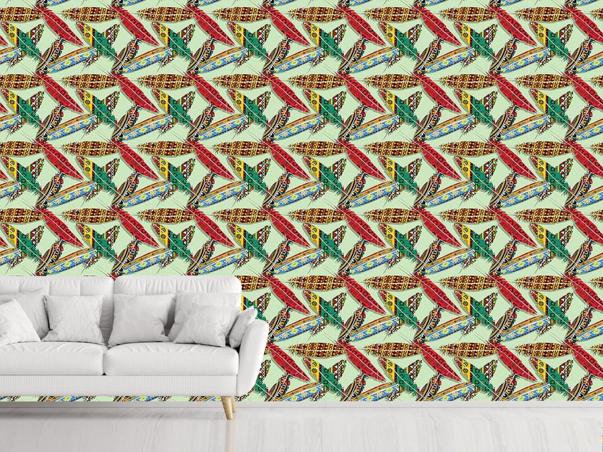 patterned-wallpaper-feathers-in-spring