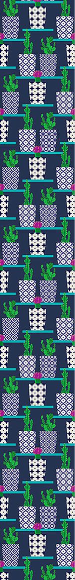 patterned-wallpaper-cacti-on-shelves