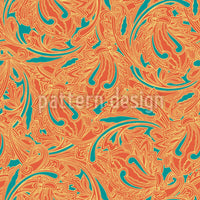 patterned-wallpaper-copper-engraving-orange