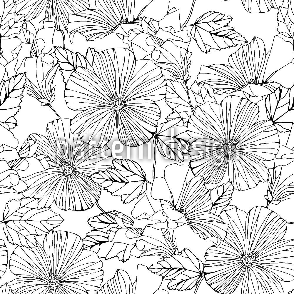 patterned-wallpaper-beautiful-hibiscus