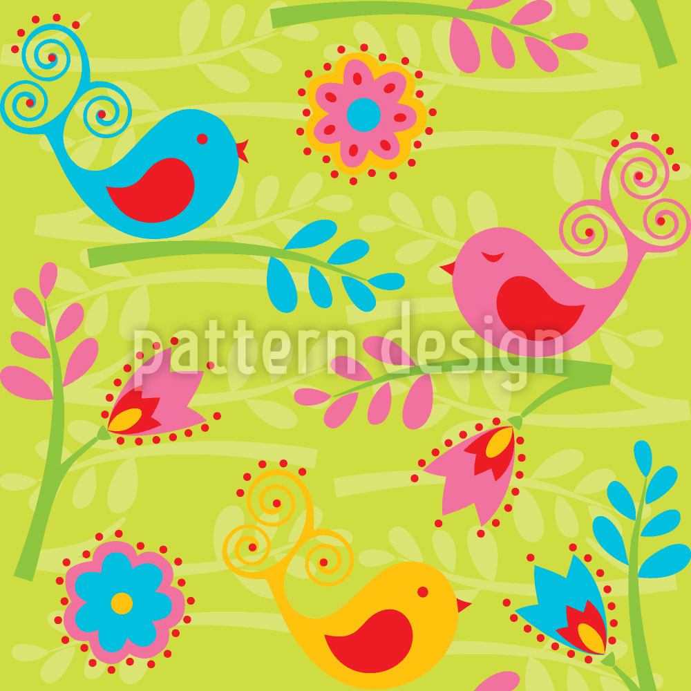 patterned-wallpaper-colorful-birdsong