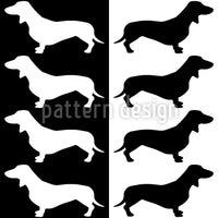 patterned-wallpaper-dachshund-black-and-white