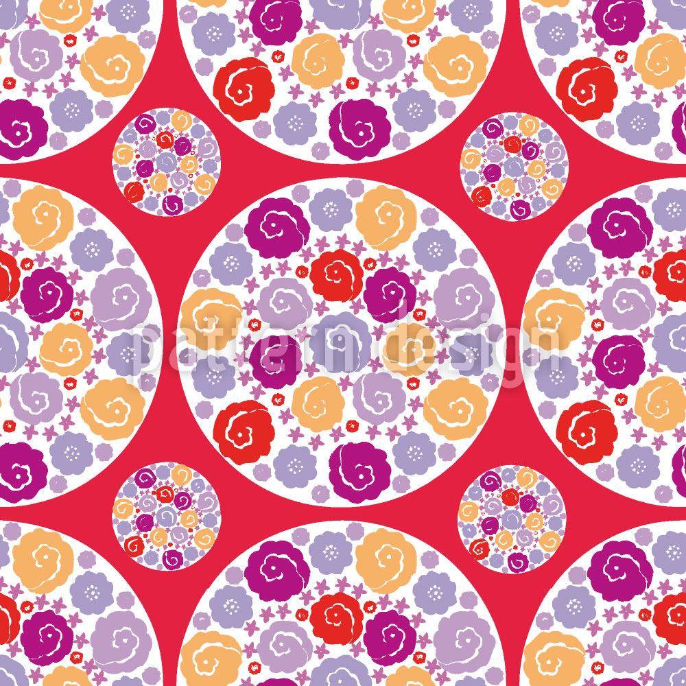 patterned-wallpaper-flower-bouquet-red