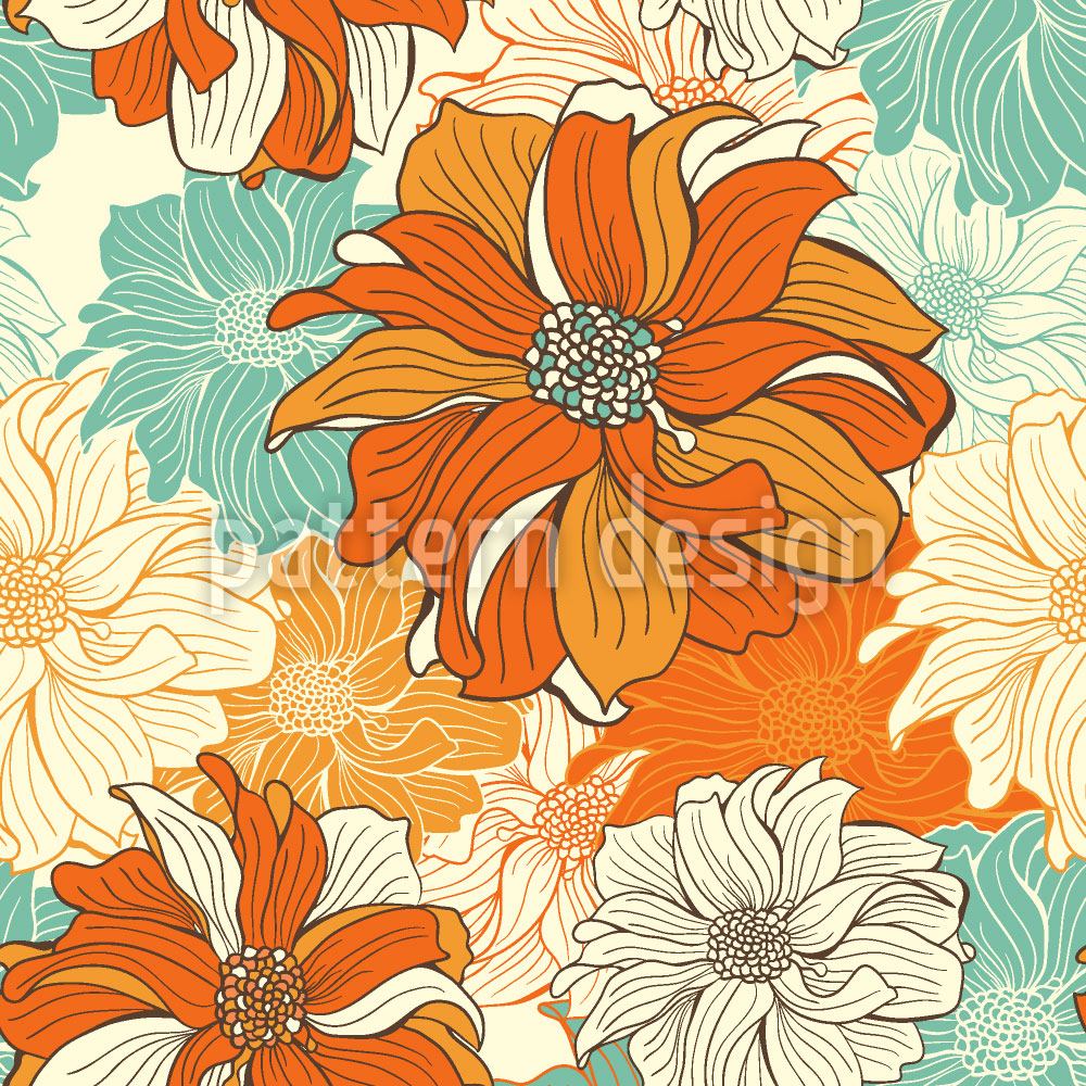 patterned-wallpaper-hand-drawn-flowers-of-dahlia