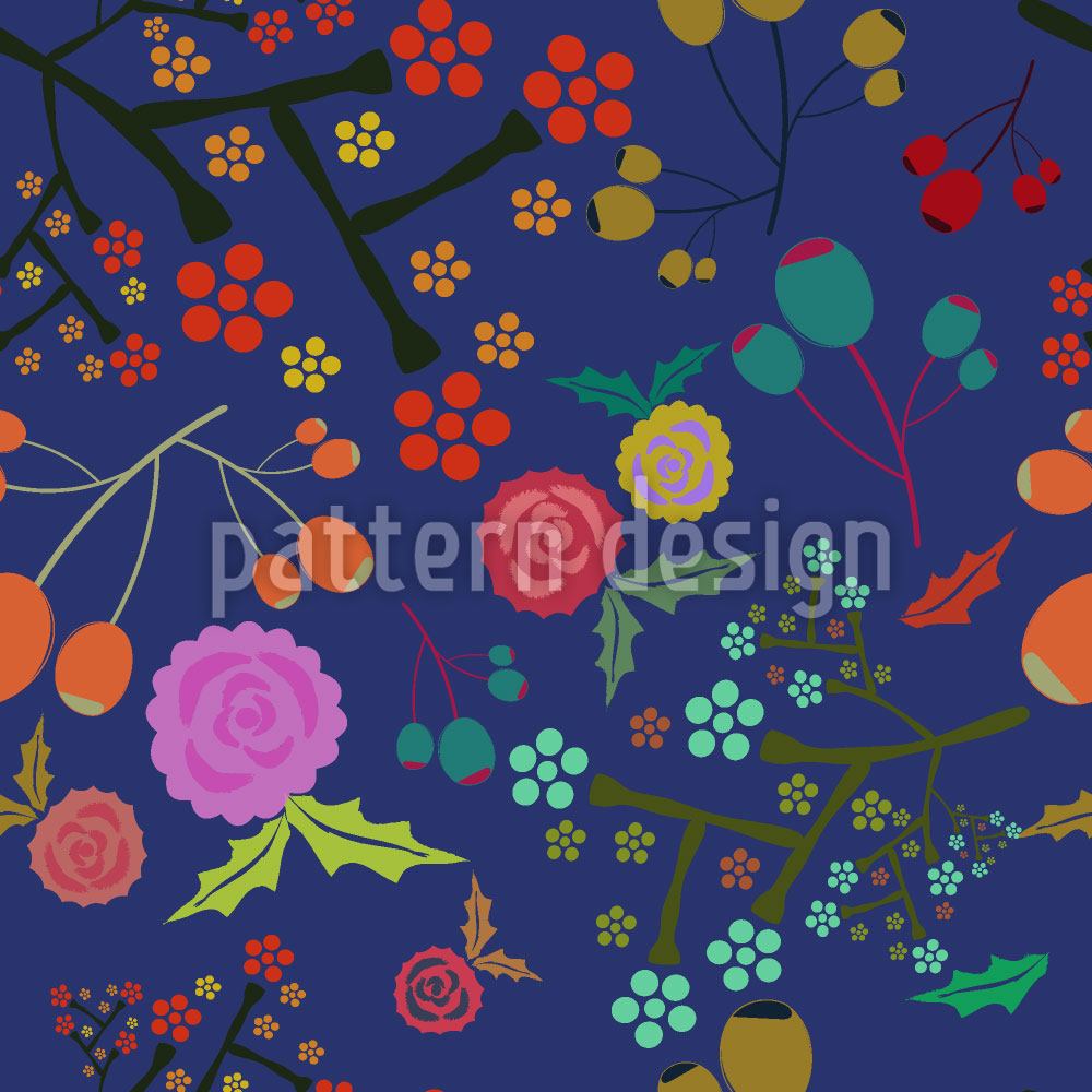 patterned-wallpaper-olives-and-flowers