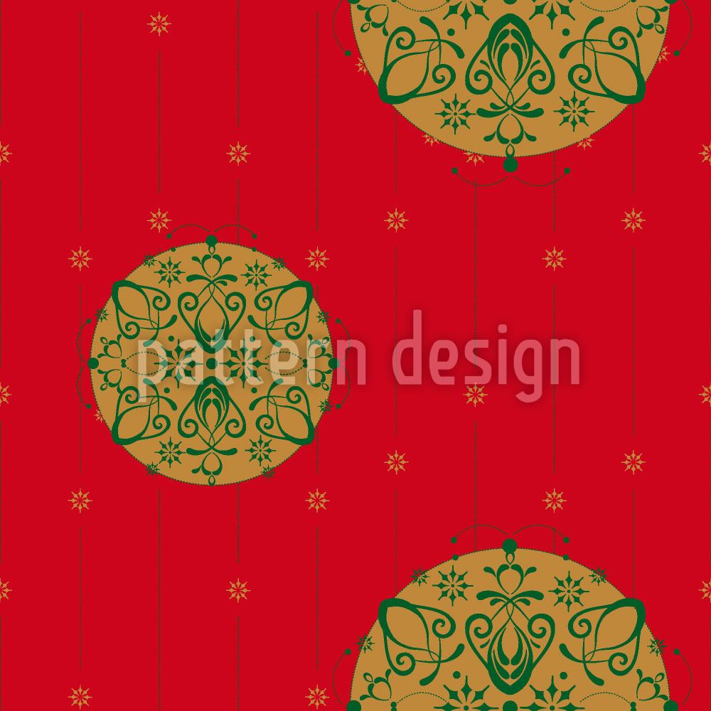 patterned-wallpaper-christmas-ornaments-red