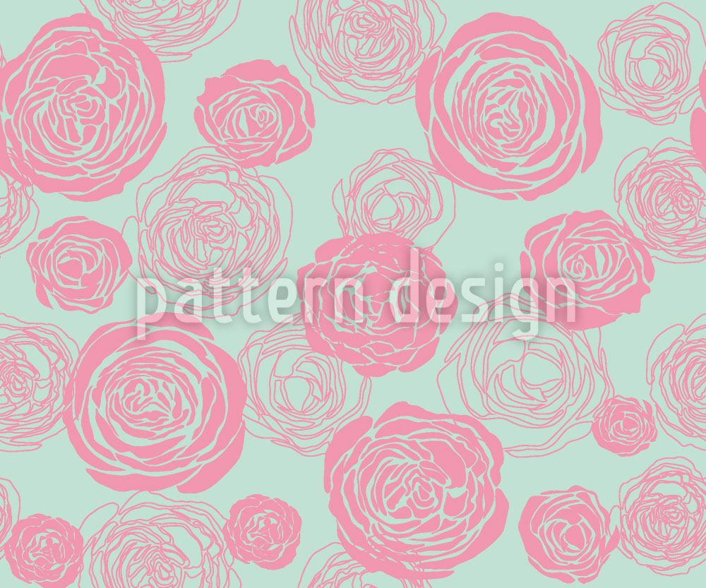 patterned-wallpaper-rose-blooms-red-mint