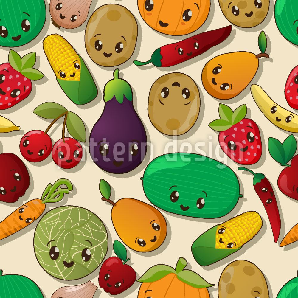 patterned-wallpaper-kawaii-veggies