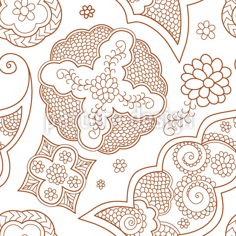 patterned-wallpaper-floriental-brown