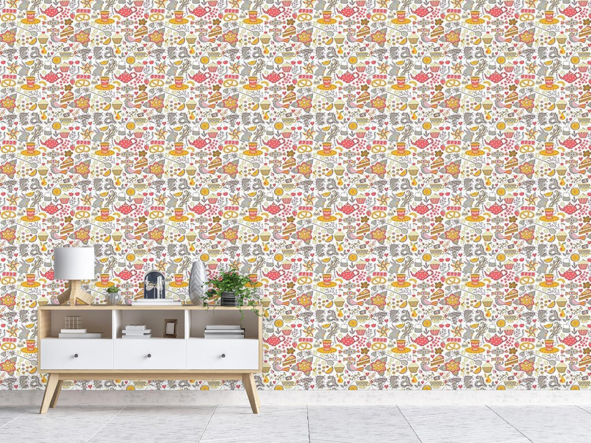 patterned-wallpaper-funny-tea-party-in-wonderland