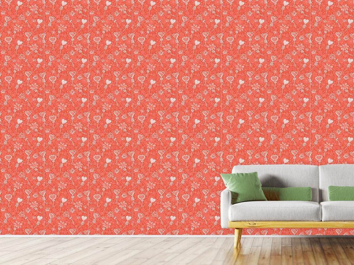 patterned-wallpaper-heart-flower-fantasy