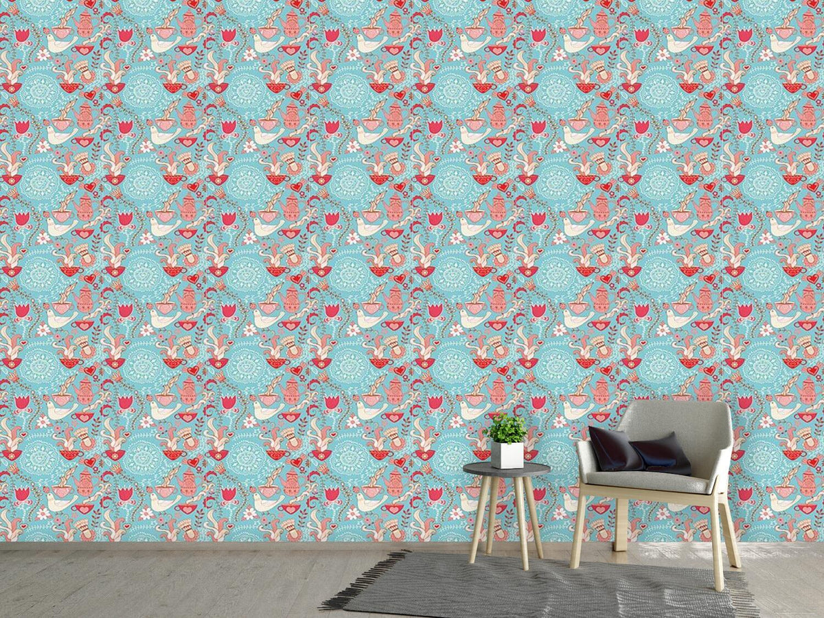 patterned-wallpaper-tea-party