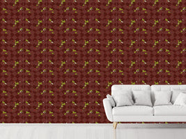 patterned-wallpaper-wood-strawberries