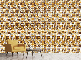 patterned-wallpaper-grill-party