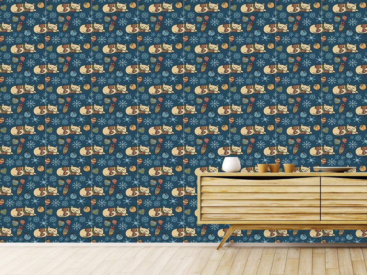 patterned-wallpaper-dreaming-winter-cats