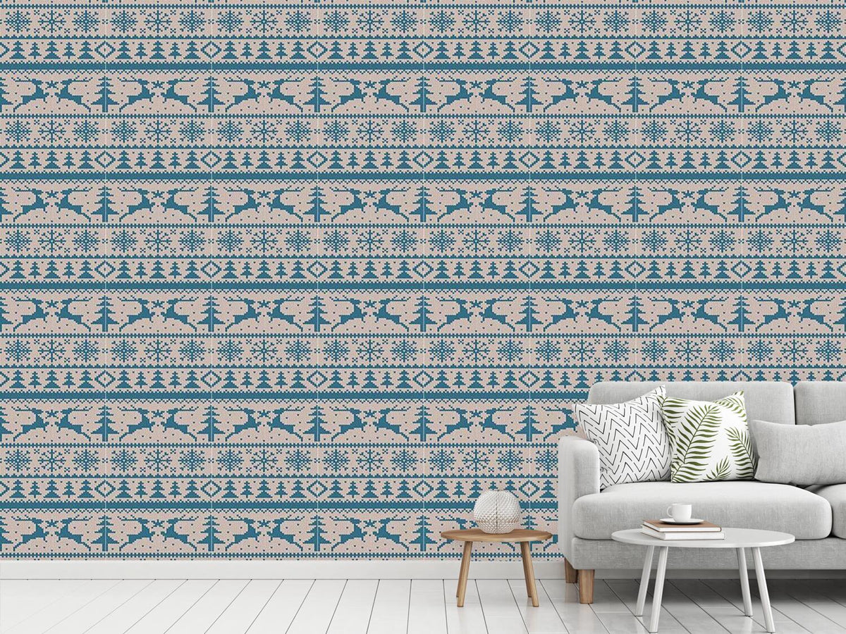 patterned-wallpaper-knitted-deer-crossing-blue