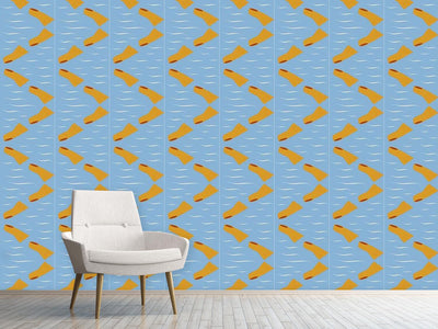 patterned-wallpaper-duck-feet-in-orange-season