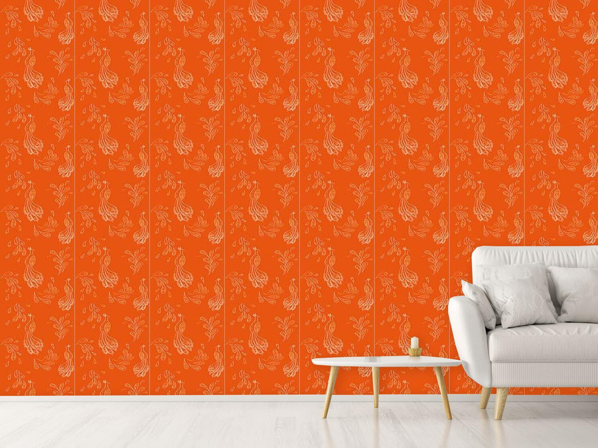 patterned-wallpaper-maharani-orange