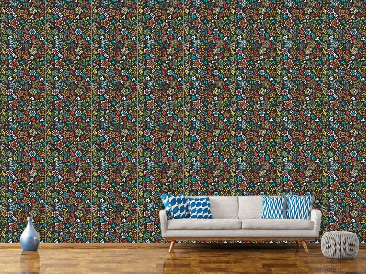 patterned-wallpaper-flowers-and-leaf-fantasy-one-summer-night