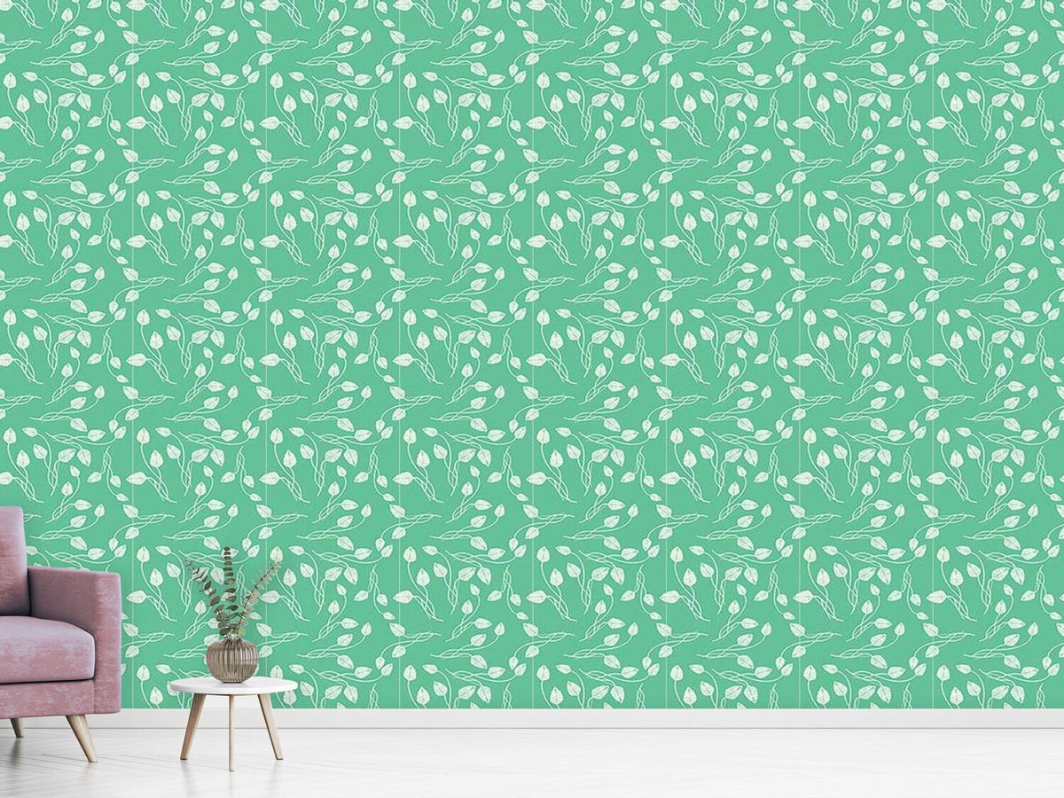 patterned-wallpaper-flower-dance-on-mint