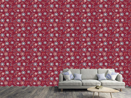 patterned-wallpaper-flowers-dance-red