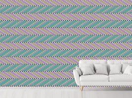 patterned-wallpaper-ribbons-in-zig-zag