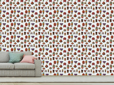 patterned-wallpaper-masks-on-the-wall