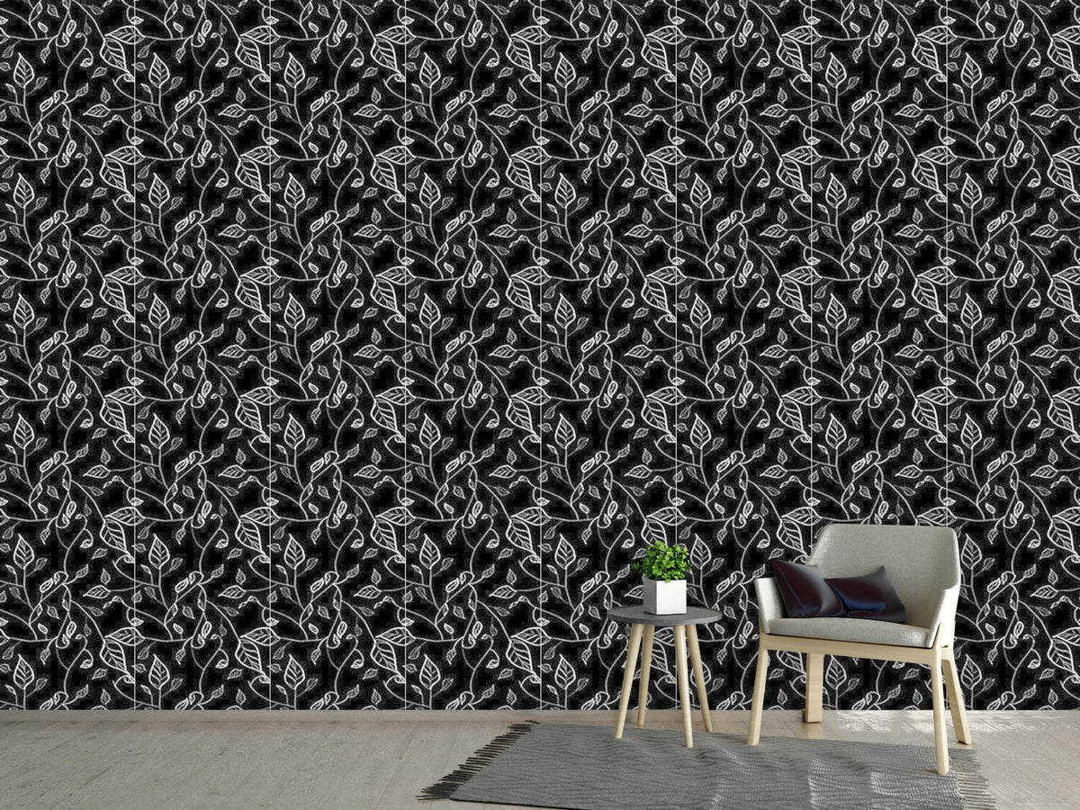 patterned-wallpaper-at-night-in-leafy-forest