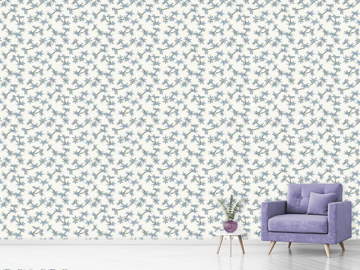 patterned-wallpaper-blue-rain-flowers