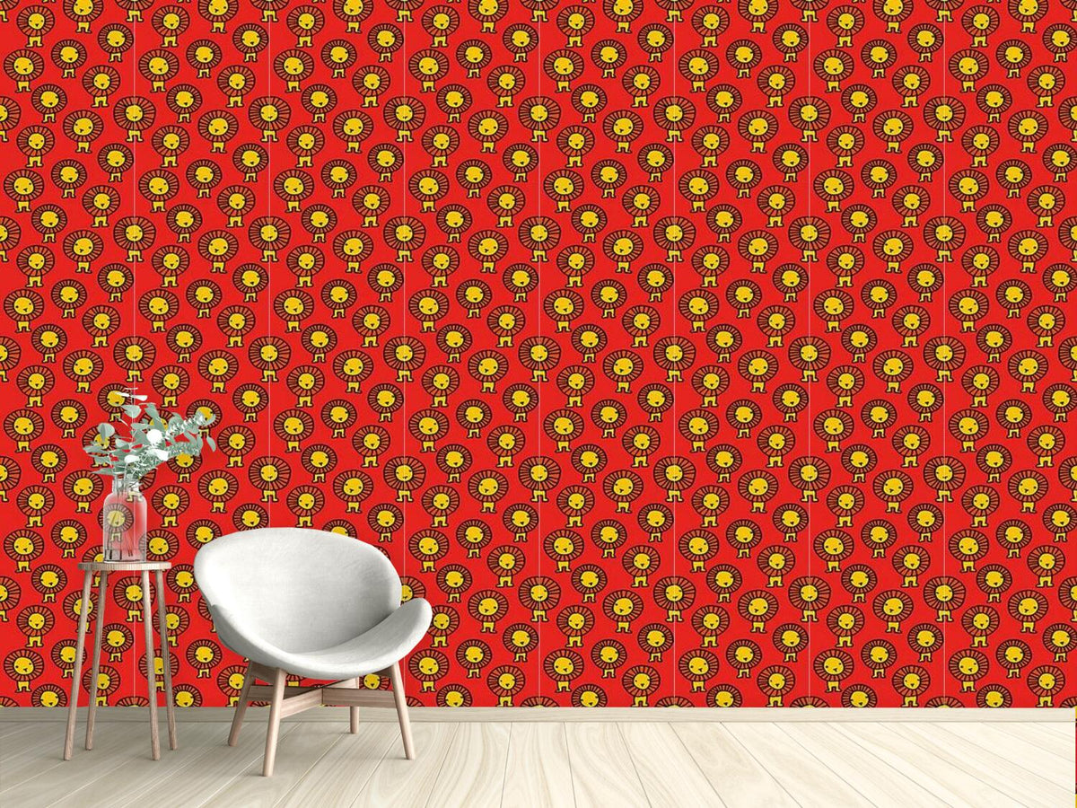 patterned-wallpaper-lions