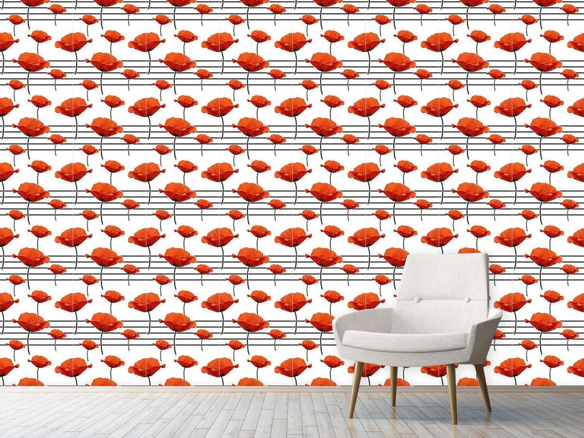 patterned-wallpaper-melody-of-the-poppy-flowers