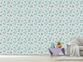 patterned-wallpaper-little-blue-flower-fantasy