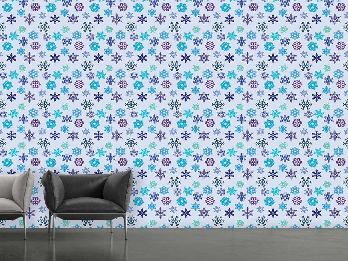 patterned-wallpaper-snowflake-silhouettes