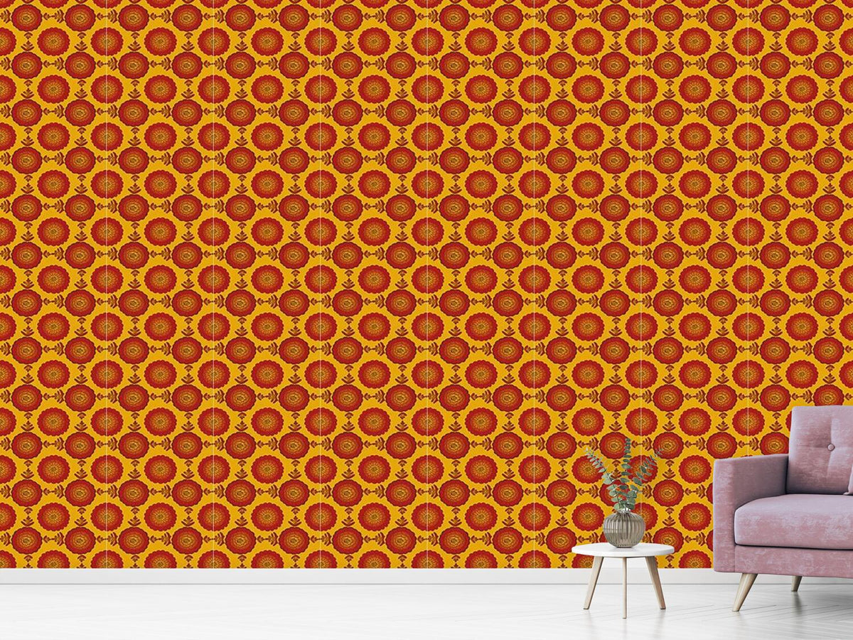 patterned-wallpaper-marigold-floral