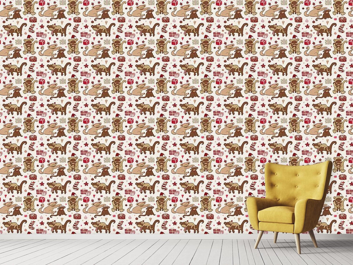 patterned-wallpaper-have-a-monkey-christmas