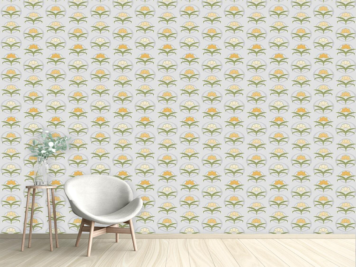 patterned-wallpaper-tender-lilies-on-grey