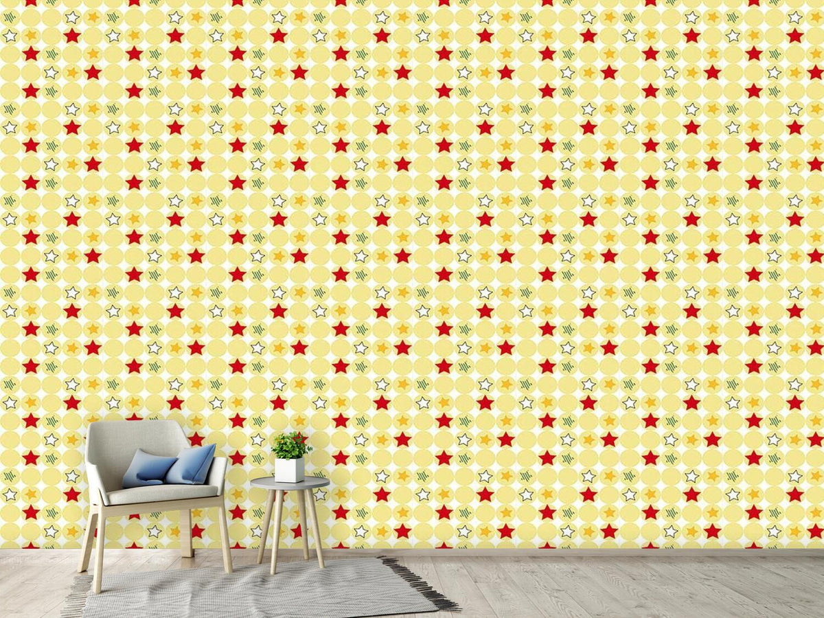 patterned-wallpaper-stars-and-circles