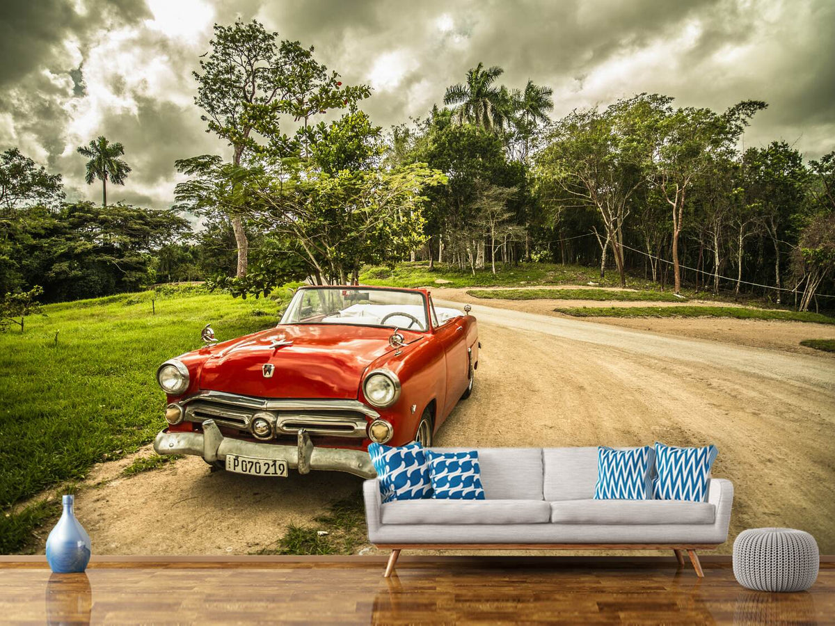 photo-wallpaper-a-vintage-car-in-cuba