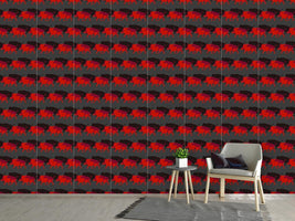 patterned-wallpaper-wild-boar-in-red