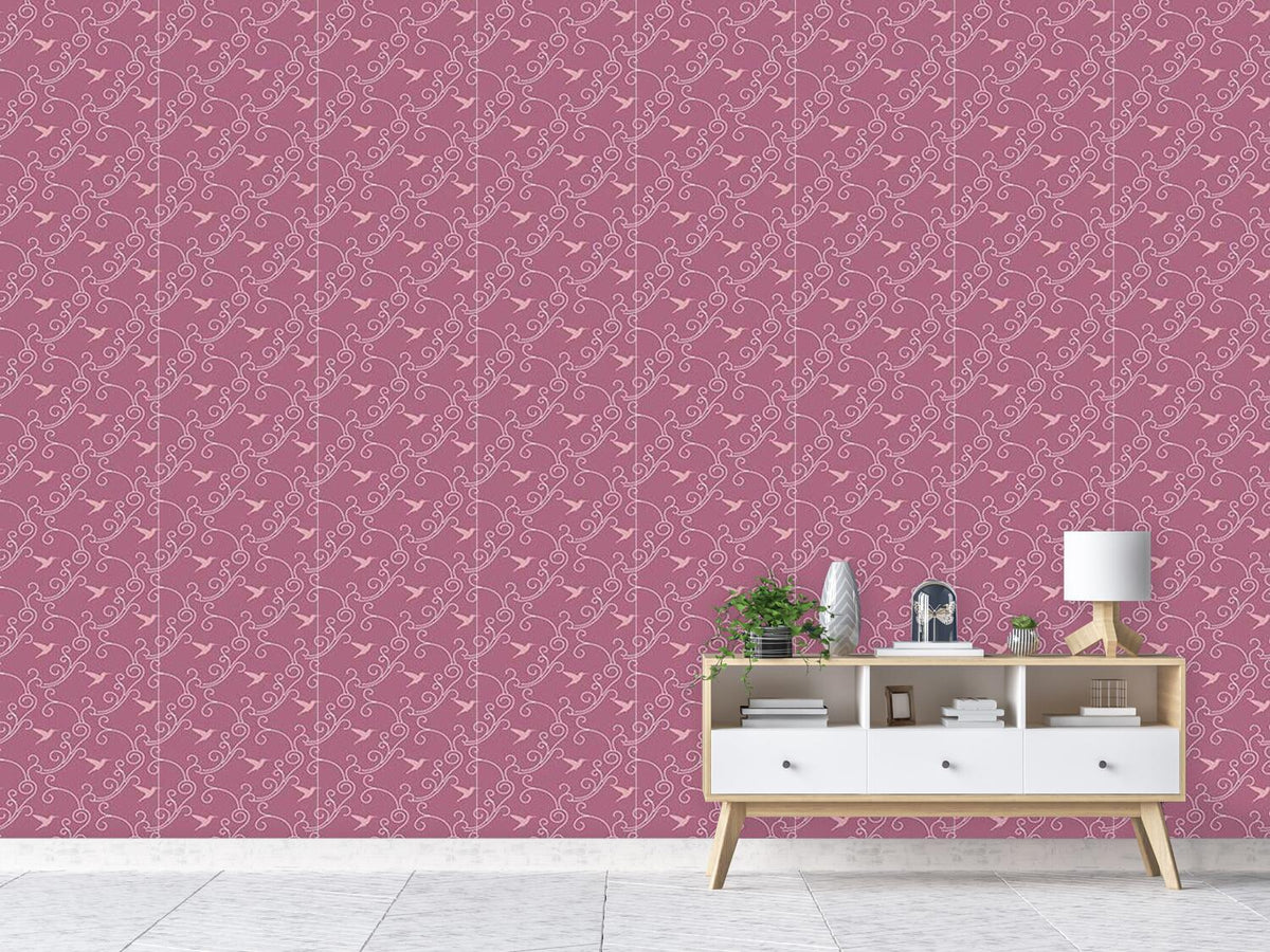 patterned-wallpaper-lavender-hummingbird