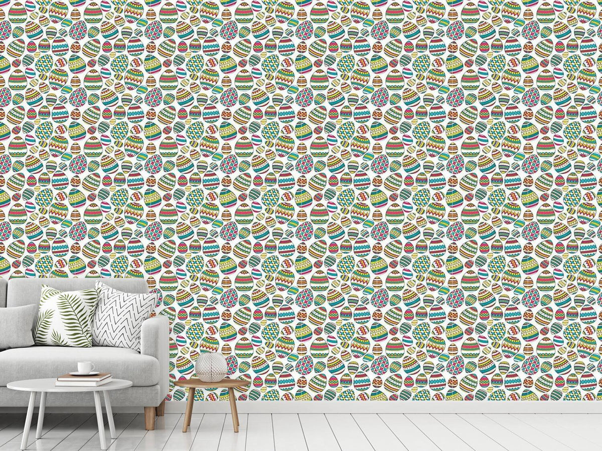 patterned-wallpaper-decorated-eggs