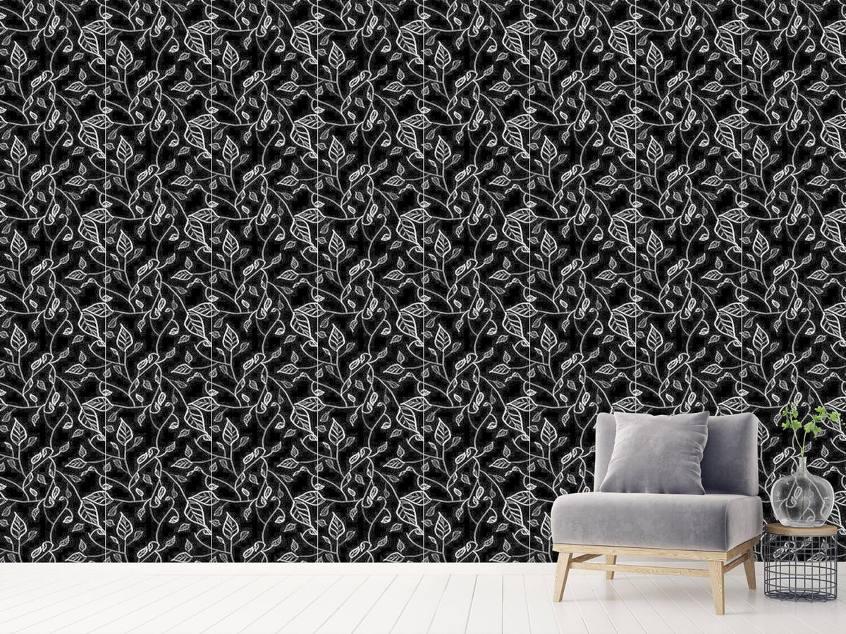 patterned-wallpaper-at-night-in-leafy-forest