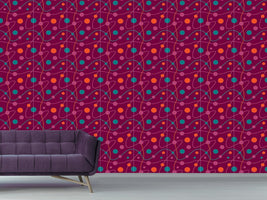 patterned-wallpaper-circular-rounds-magenta