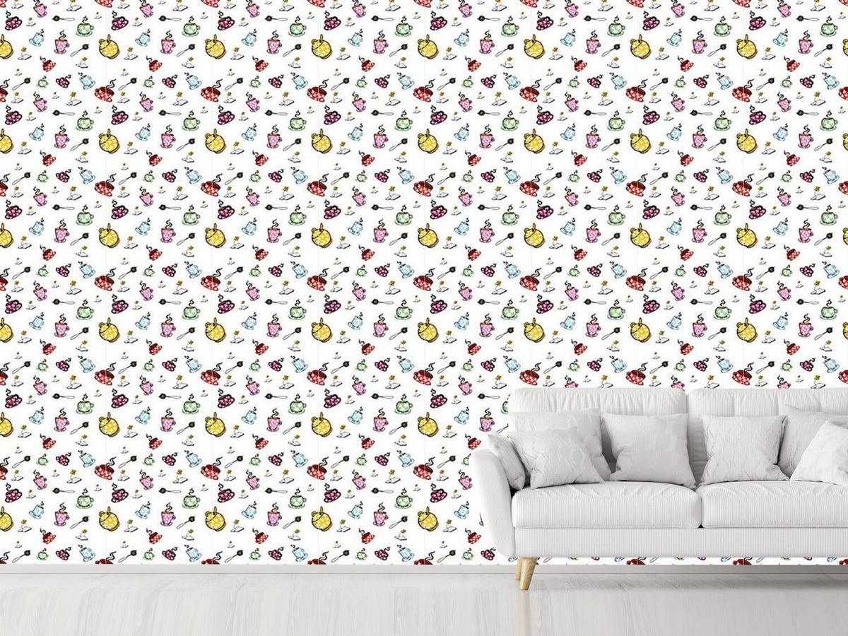 patterned-wallpaper-tea-time-with-friends