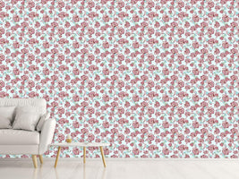 patterned-wallpaper-bed-of-roses