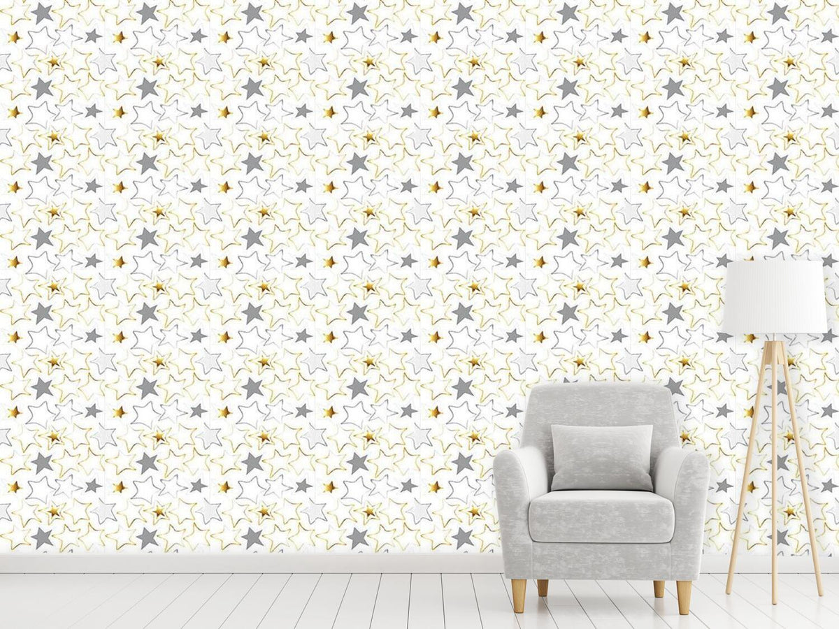 patterned-wallpaper-stars-seam-in-the-snow