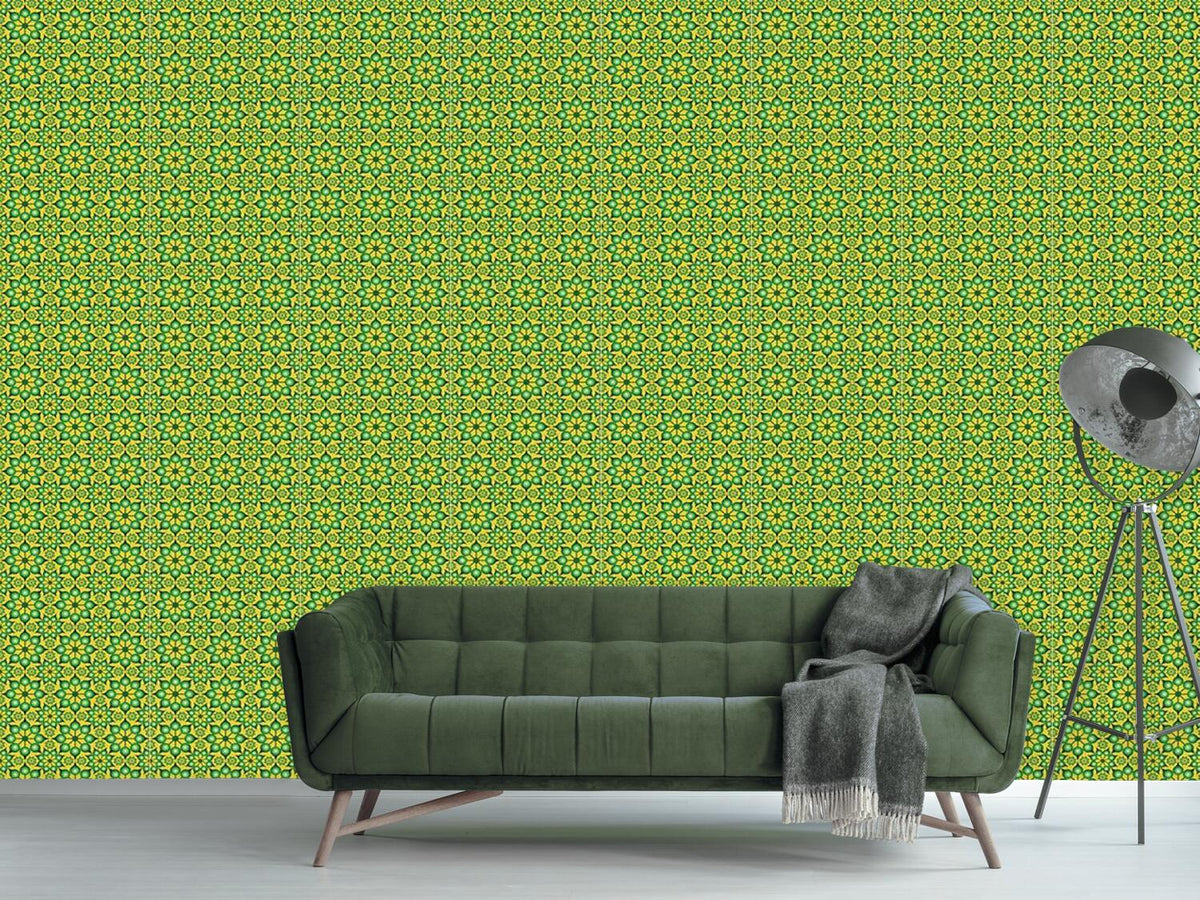 patterned-wallpaper-dimensioned-flowers