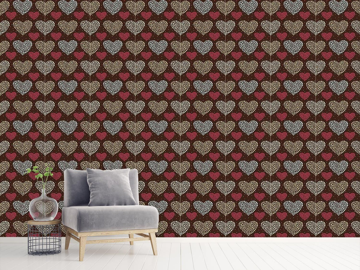 patterned-wallpaper-heart-bouquets