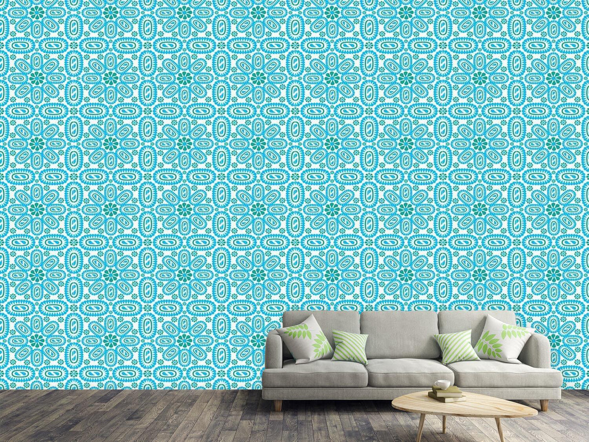 patterned-wallpaper-blue-leaf